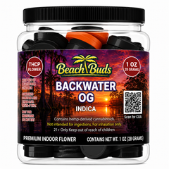 Backwater OG THCP Flower 1oz packaged product
