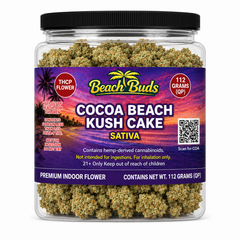 Cocoa Beach Kush Cake THCP Flower 112g packaged product