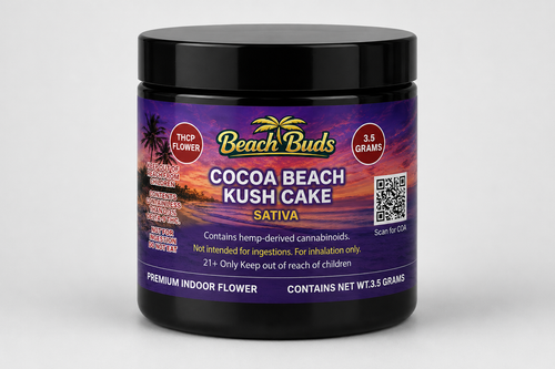 Cocoa Beach Kush Cake THCP Flower 3.5g packaged product