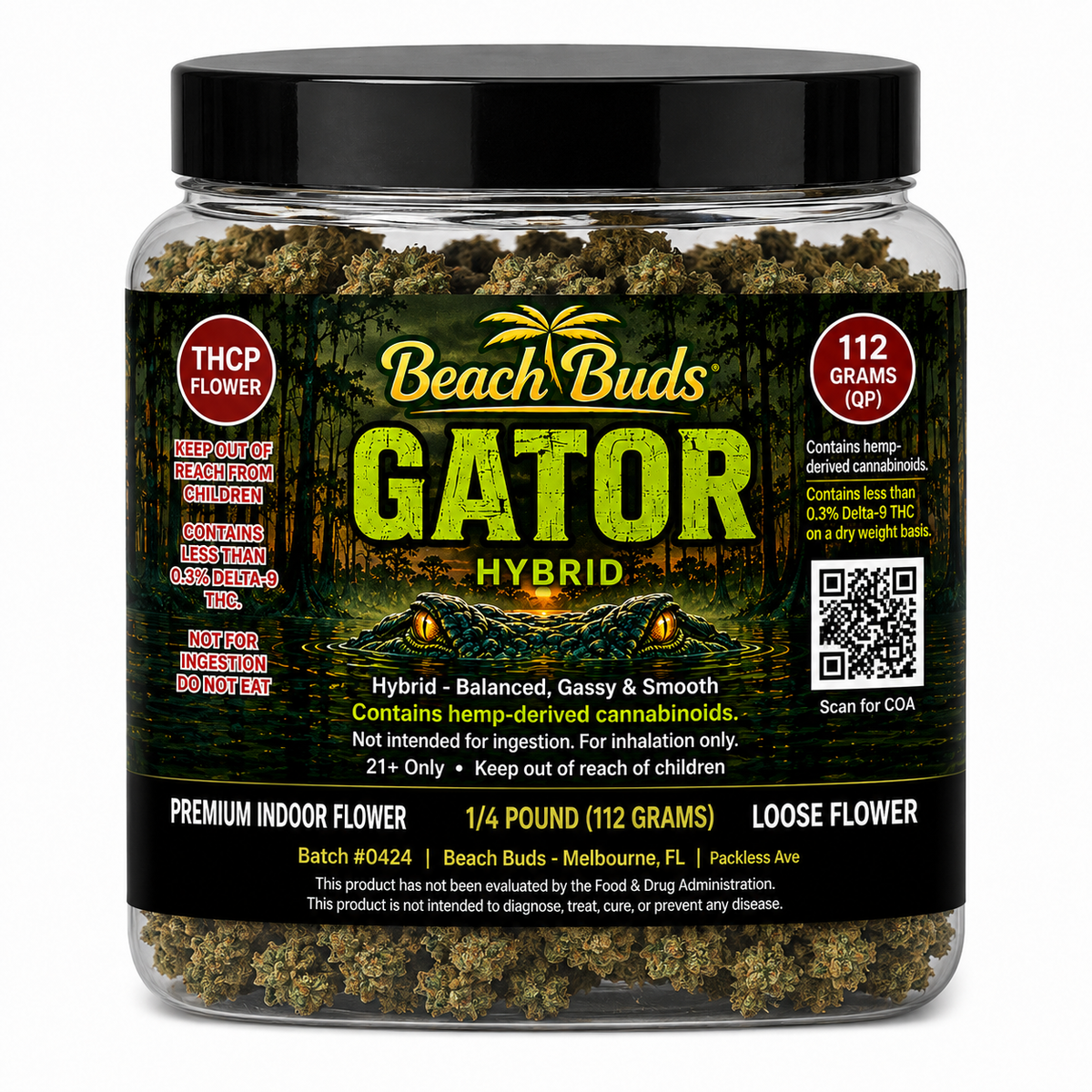 Gator THCP Flower 112g packaged product