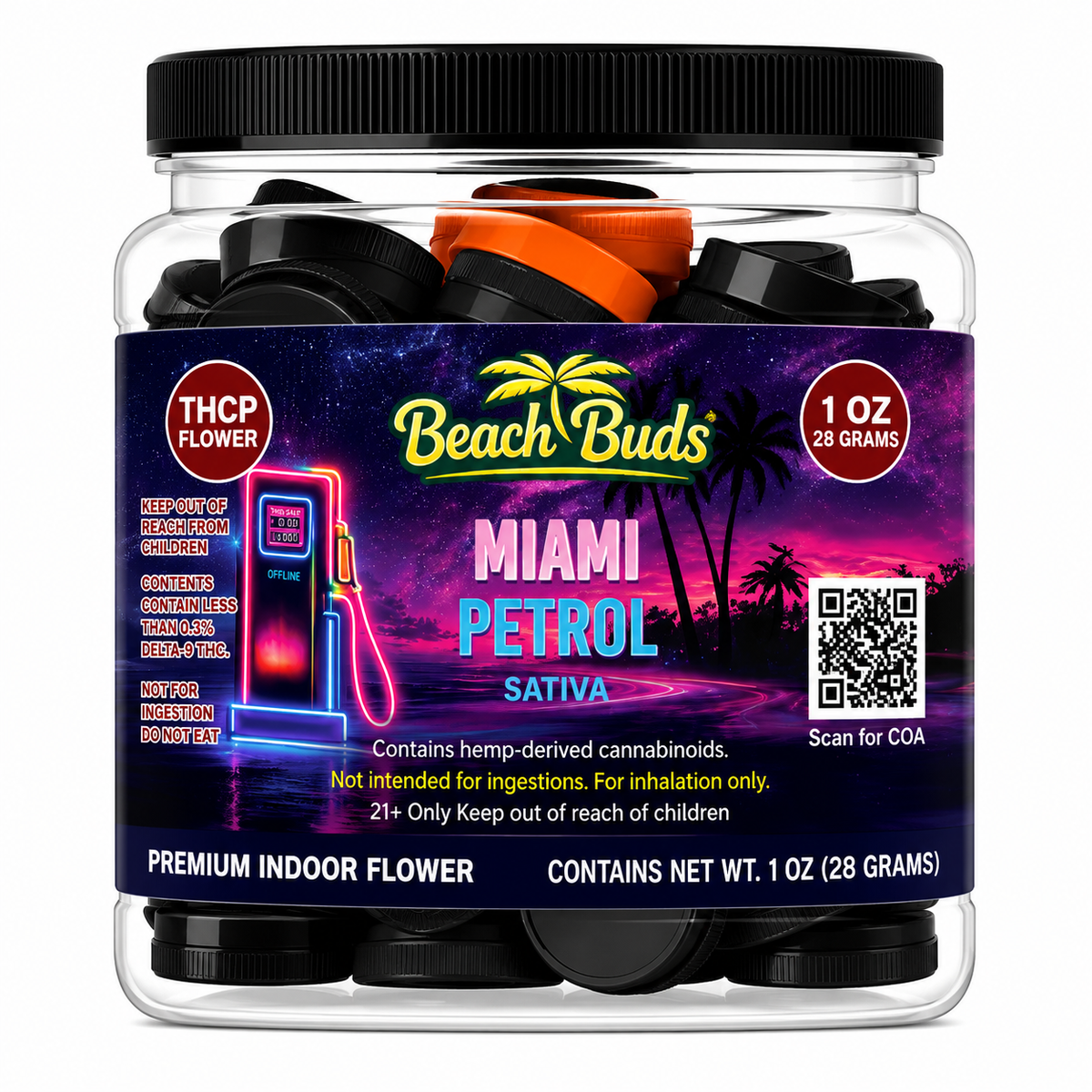 Miami Petrol THCP Flower 1oz packaged product