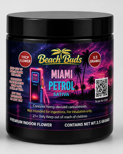 Miami Petrol THCP Flower 3.5g packaged product
