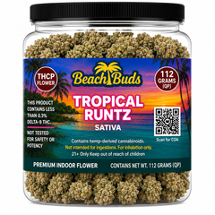 Tropical Runtz THCP Flower 112g packaged product