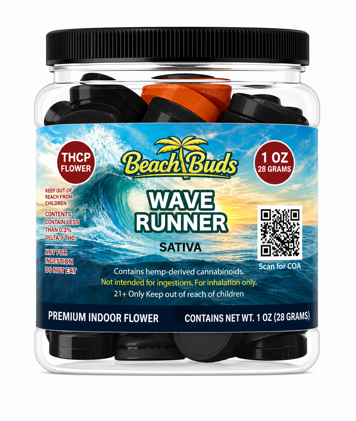 Wave Runner THCP Flower 1oz packaged product