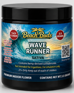 Wave Runner THCP Flower 3.5g packaged product